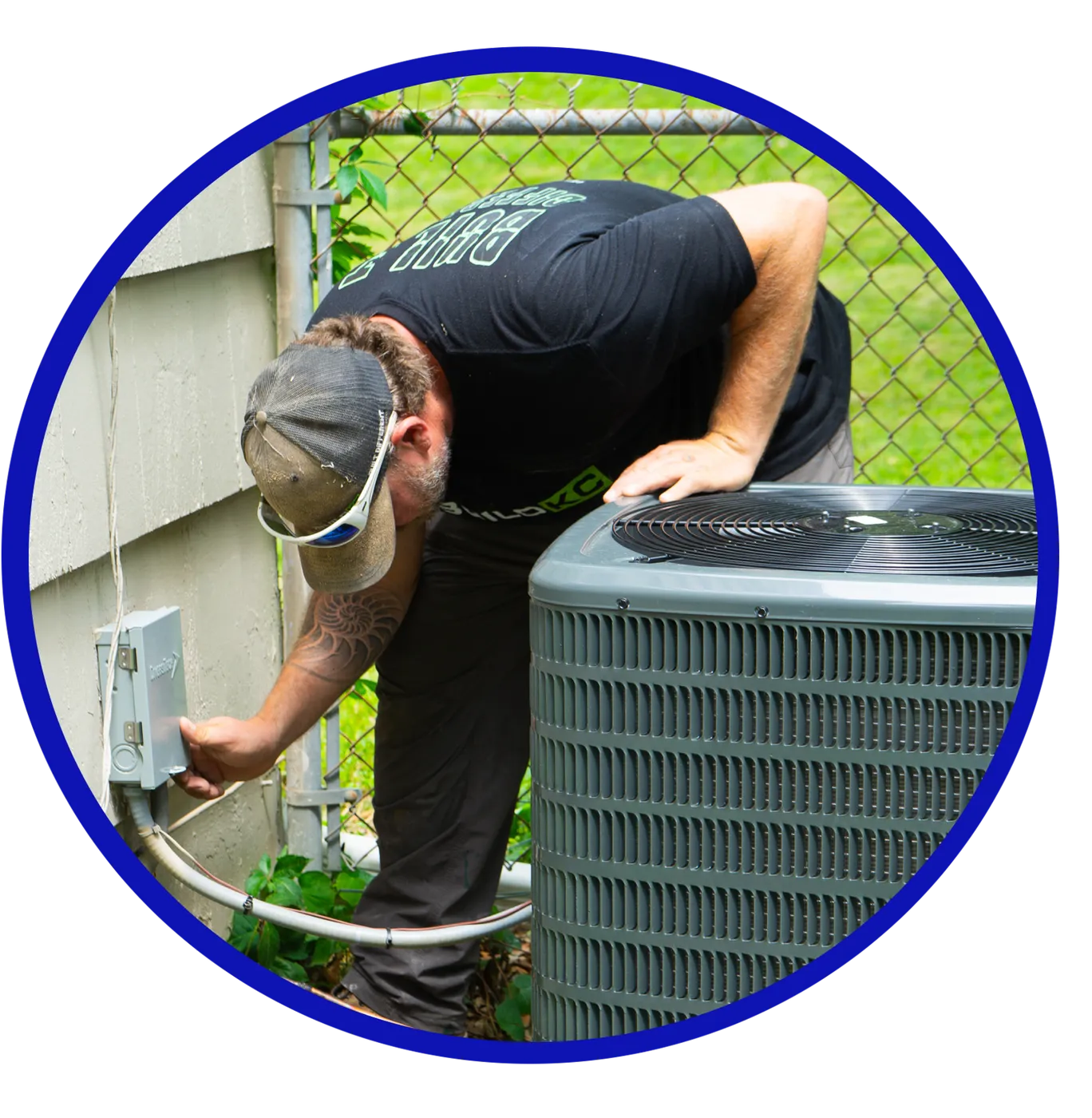 Service Call Pros technician providing HVAC and plumbing service in Kansas City